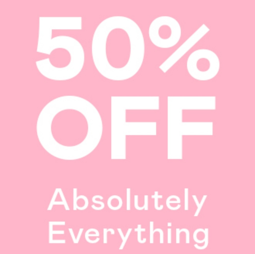 Everything in my closet is 50% off